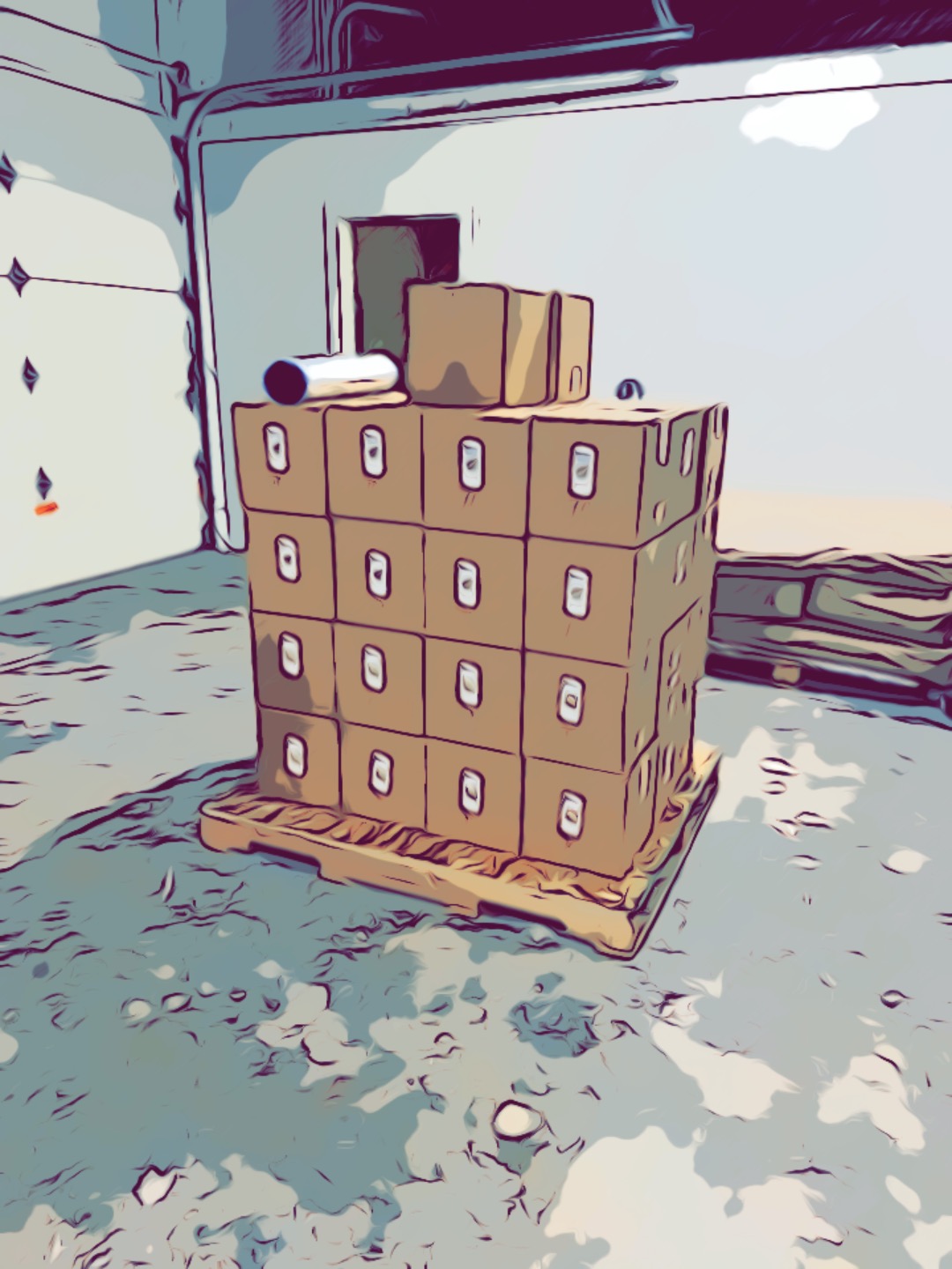 Pallet of Boxes of Coffee